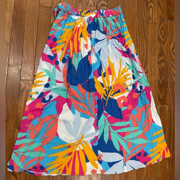 J. Crew Colorful Leaf Print A-Line Skirt - Picture 8 of 8